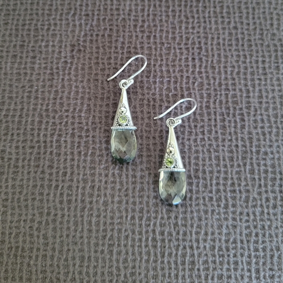 Shivam Green💚 Amethyst Teardrop💧Earrings - Picture 15 of 16
